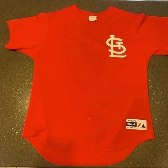 Majestic St Louis Cardinals MLB Baseball Button Up Jersey Made in USA Sz XL - Picture 1 of 10